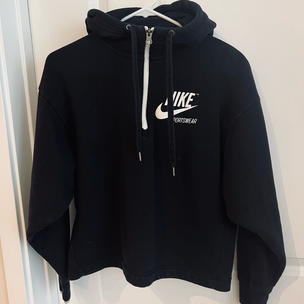 Nike half zip hoodie in black